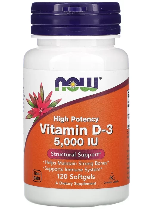 Now Vitamin D-3 5000 IU Softgels